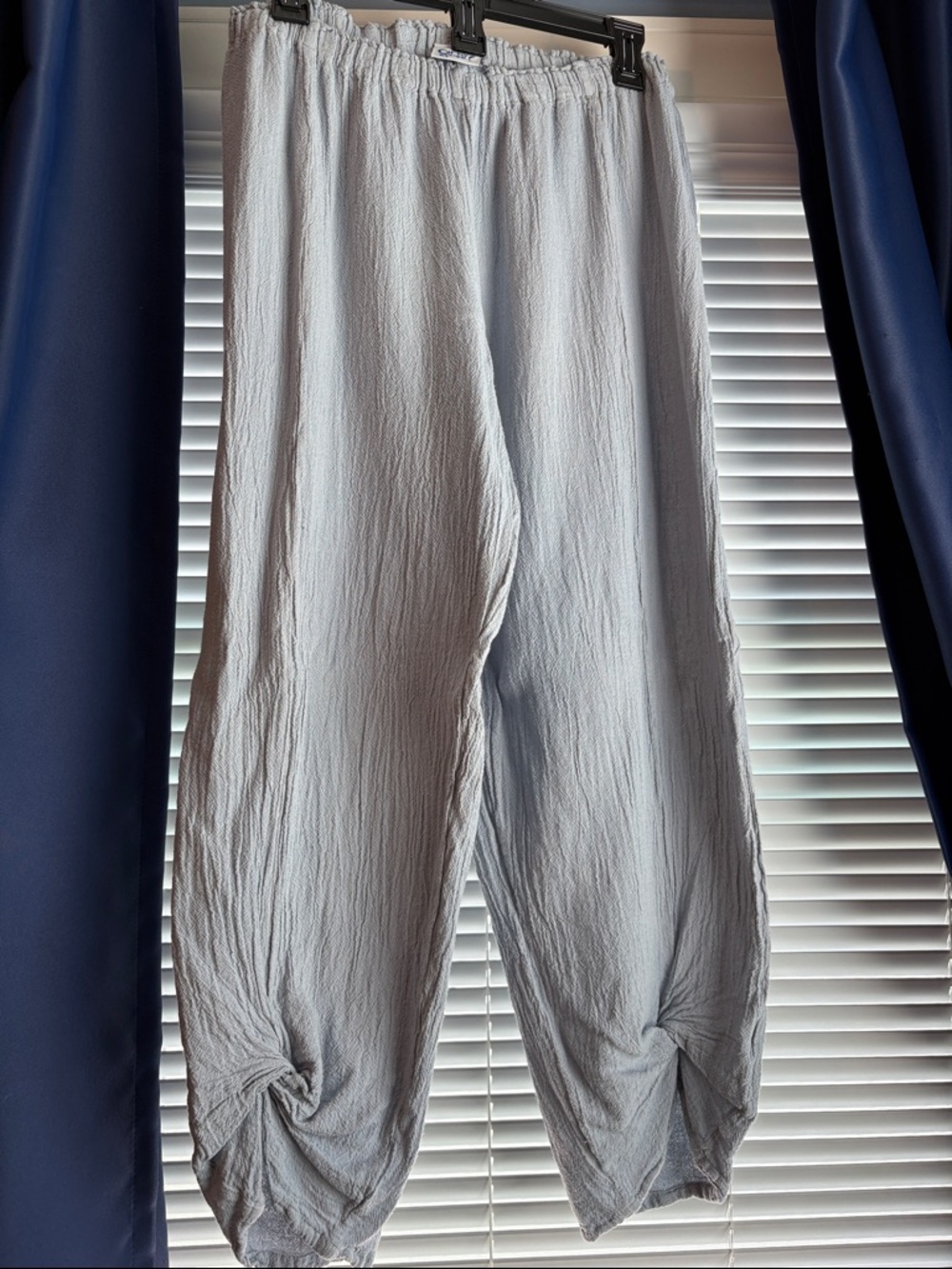 Oh My Gauze! Essie , Dusty blue Textured Gauze Pants - Picture 6 of 6